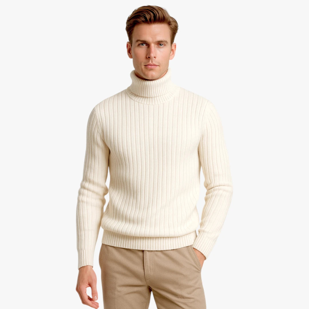 Miles & Luna Merino Wool Turtleneck Sweater for Men