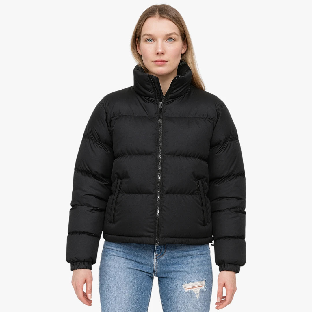 Miles & Luna Quilted Padded Weather-Resistant Puffer Jacket with Concealed Hood for Women