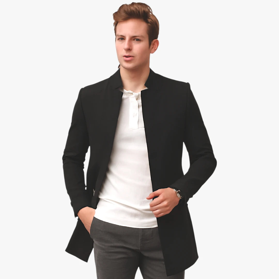 Miles & Luna Slim Fit Wool Blend Coat for Men