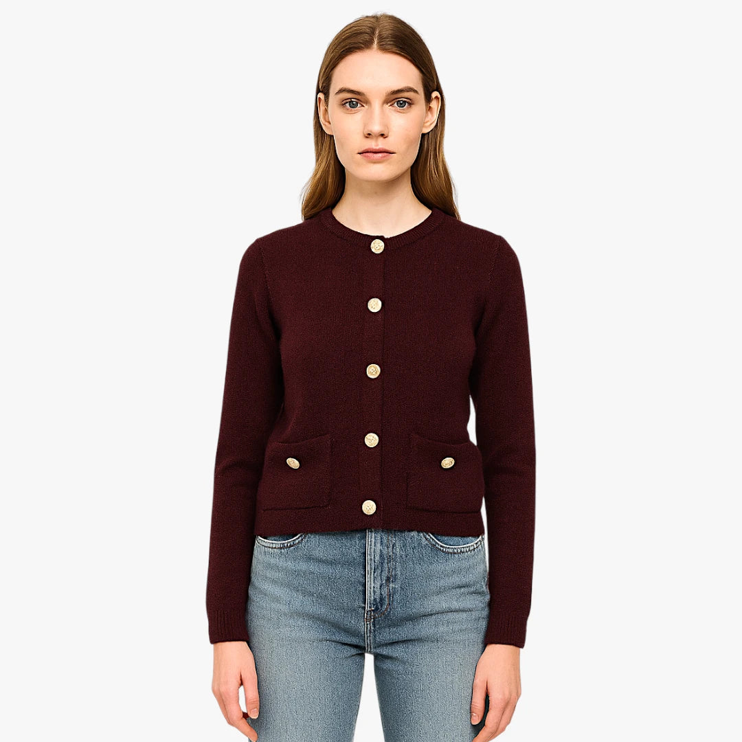 Miles & Luna Soft Knit Cardigan with Golden Buttons for Women