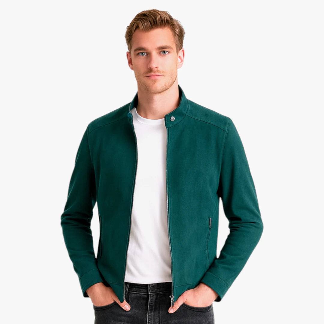 Miles & Luna | Suede Summer Jacket Casual Leather Bomber for Men