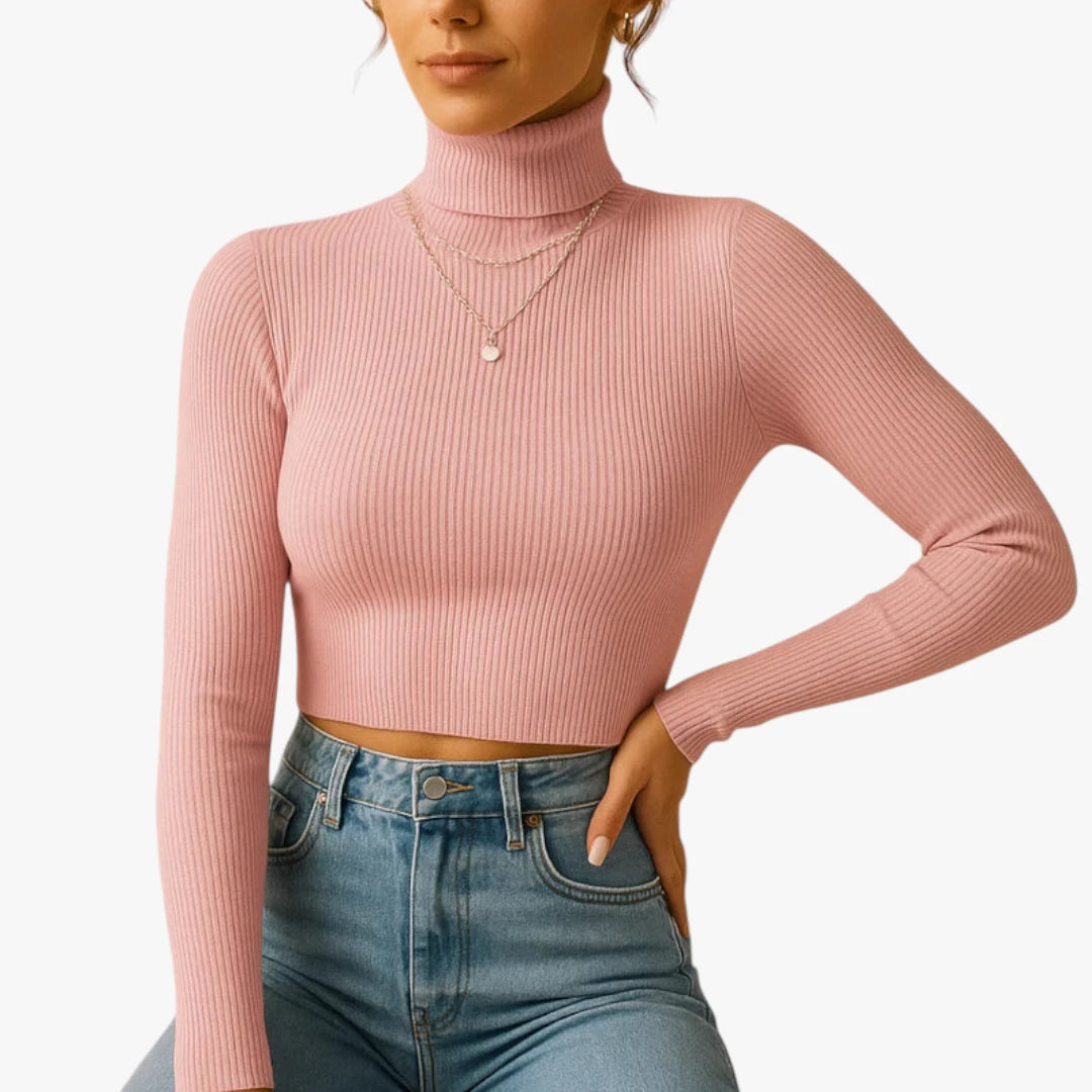 Miles & Luna Knitted Turtleneck Sweater For Women