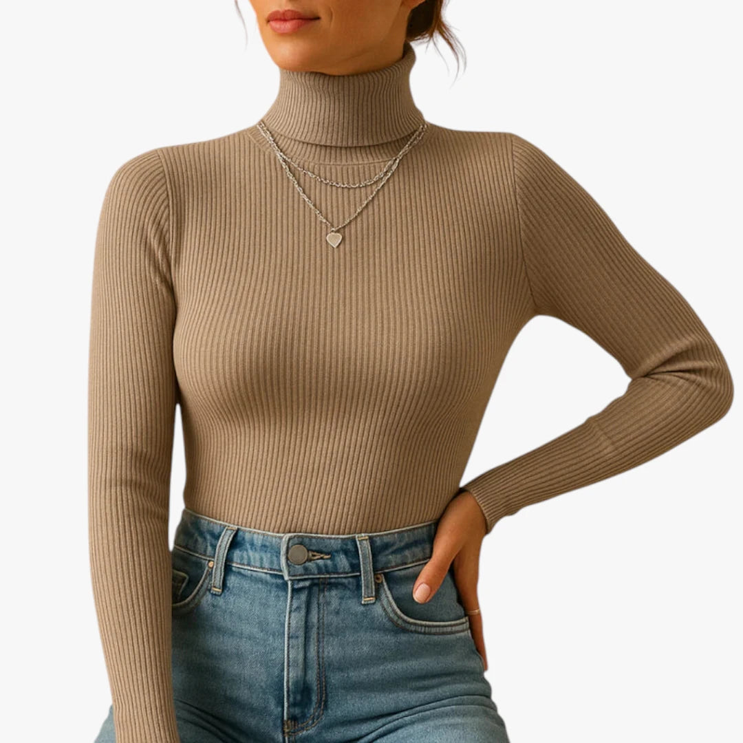 Miles & Luna Knitted Turtleneck Sweater For Women
