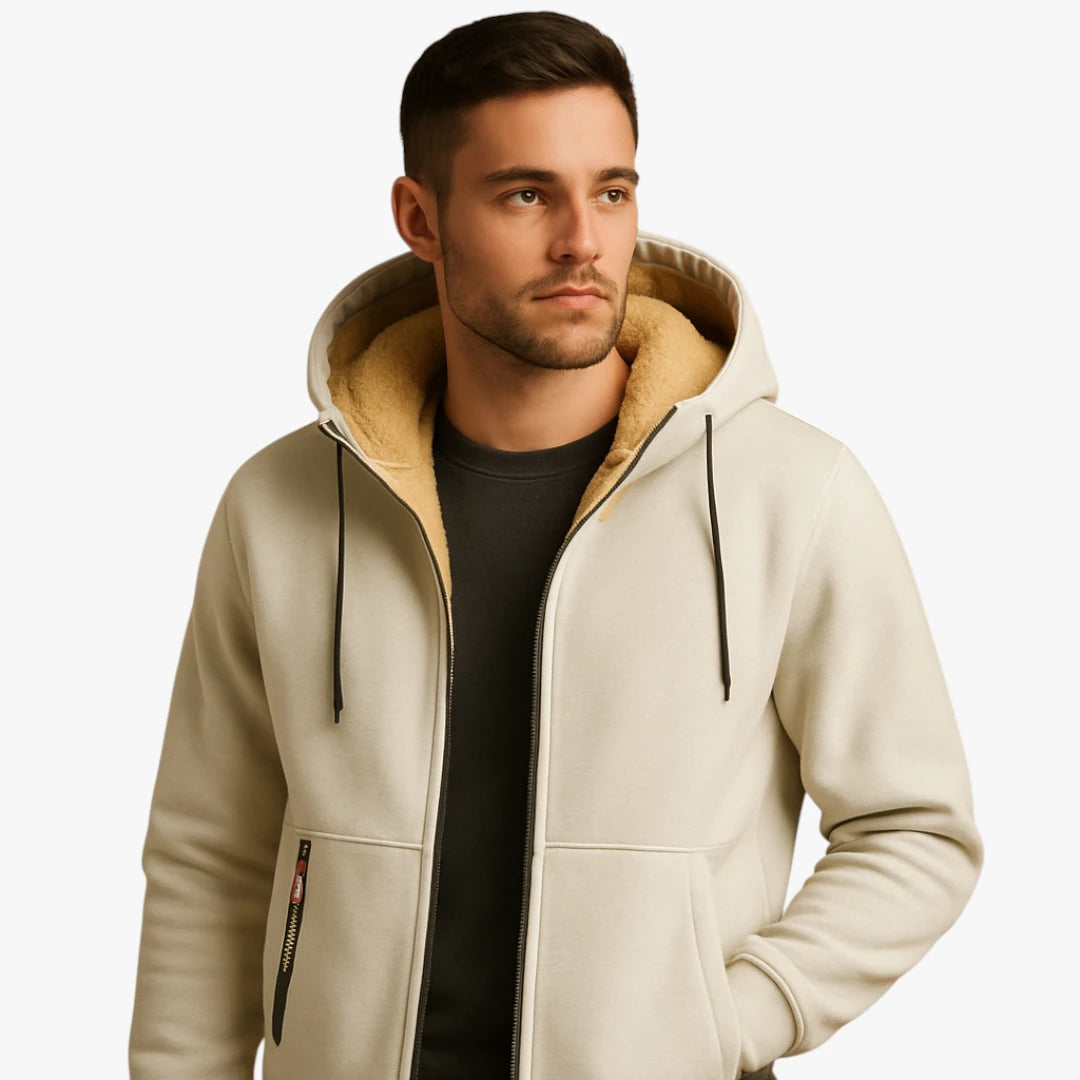 Miles & Luna Warm Zip Up Hoodie with Hood for Men