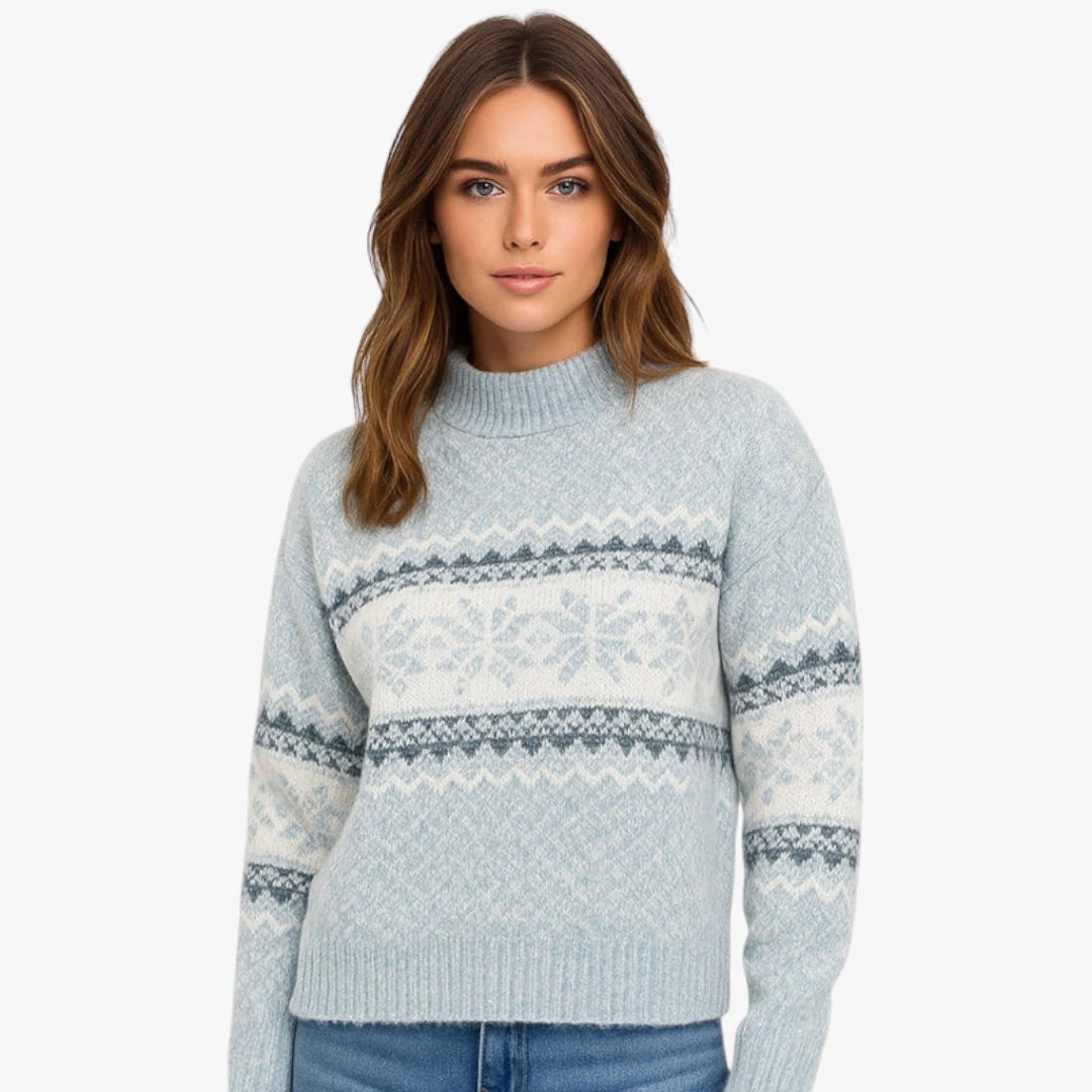 Miles & Luna Wool Sweater Norwegian Iceland Style, Warm And Comfortable For Women