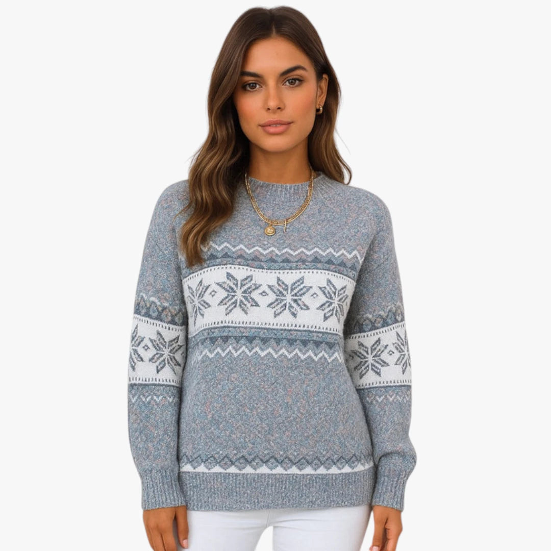 Miles & Luna Wool Sweater Norwegian Iceland Style, Warm And Comfortable For Women