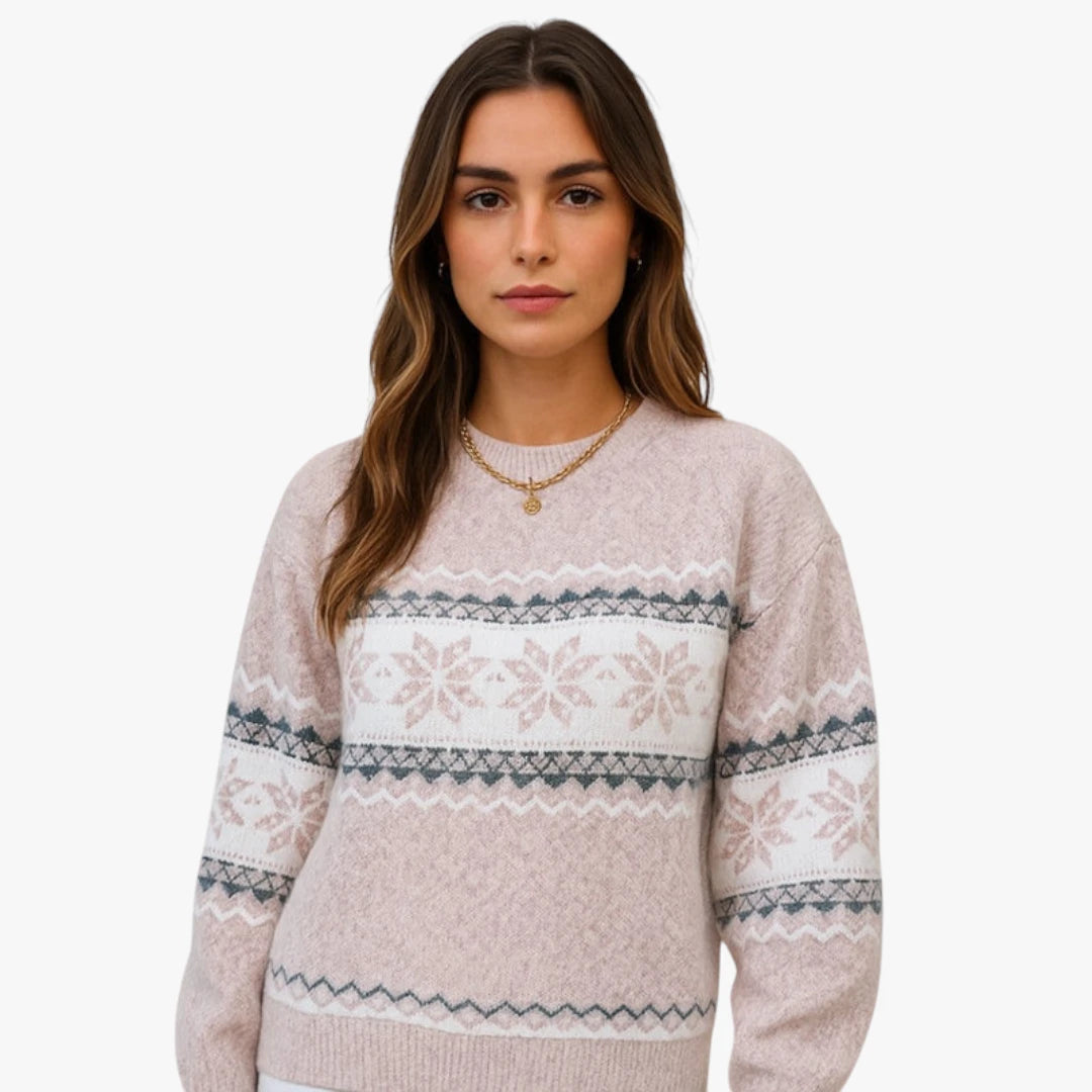 Miles & Luna Wool Sweater Norwegian Iceland Style, Warm And Comfortable For Women