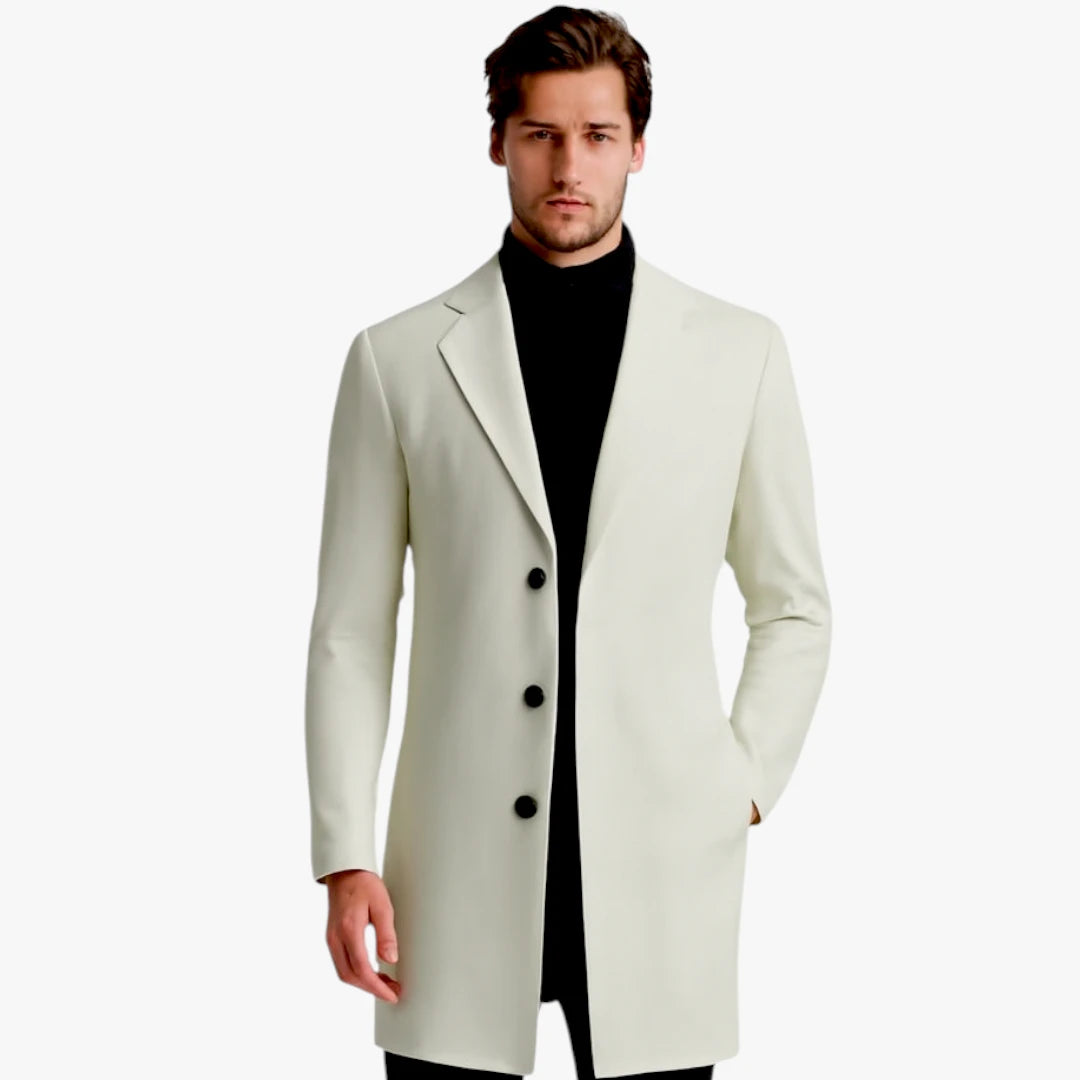 Miles & Luna Wool Blend Overcoat Slim Fit Formal Coat for Men