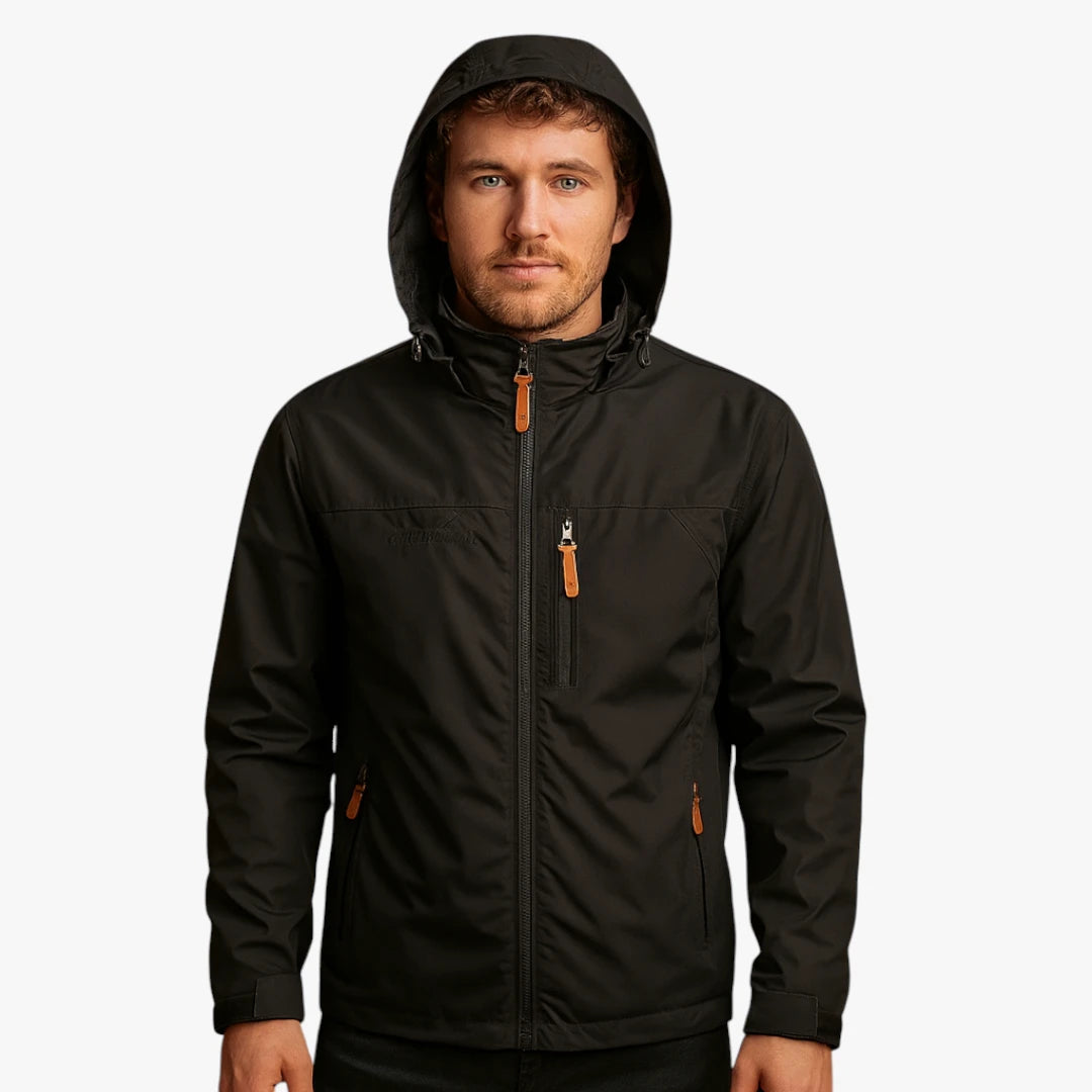 Miles & Luna Waterproof Hooded Raincoat with Breathable Fabric for Men