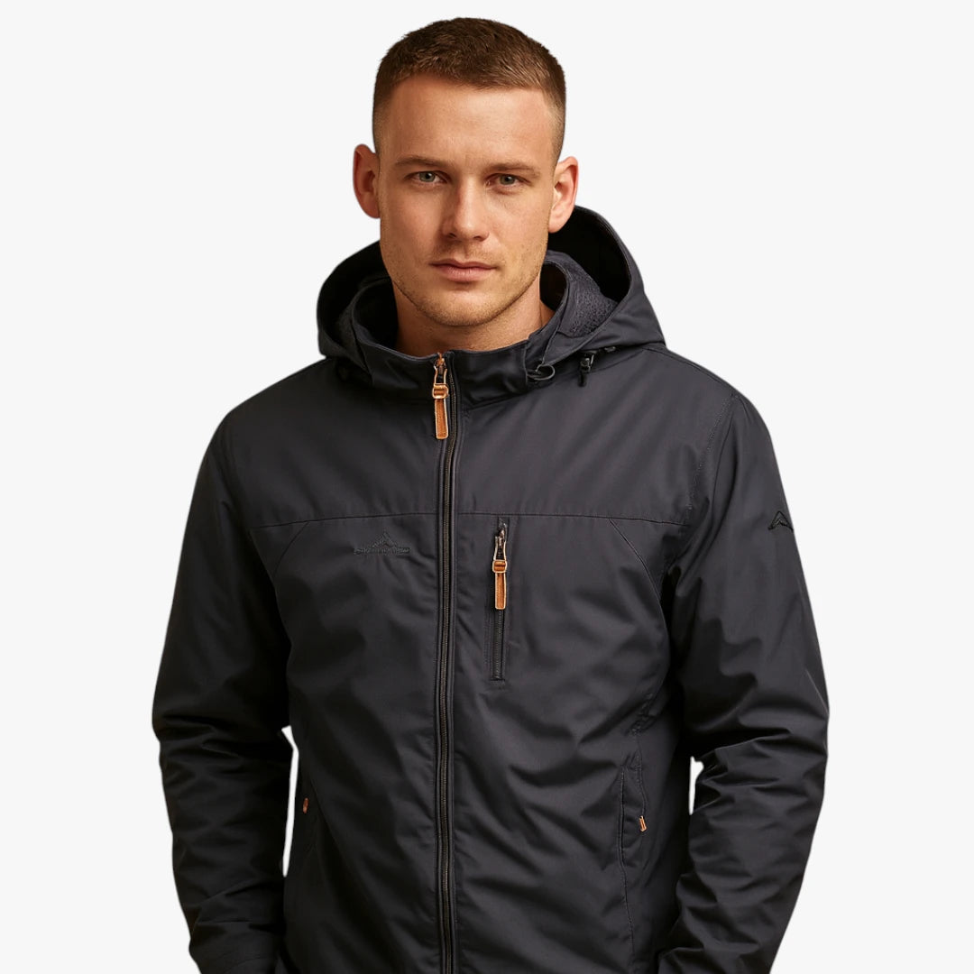 Miles & Luna Waterproof Hooded Raincoat with Breathable Fabric for Men