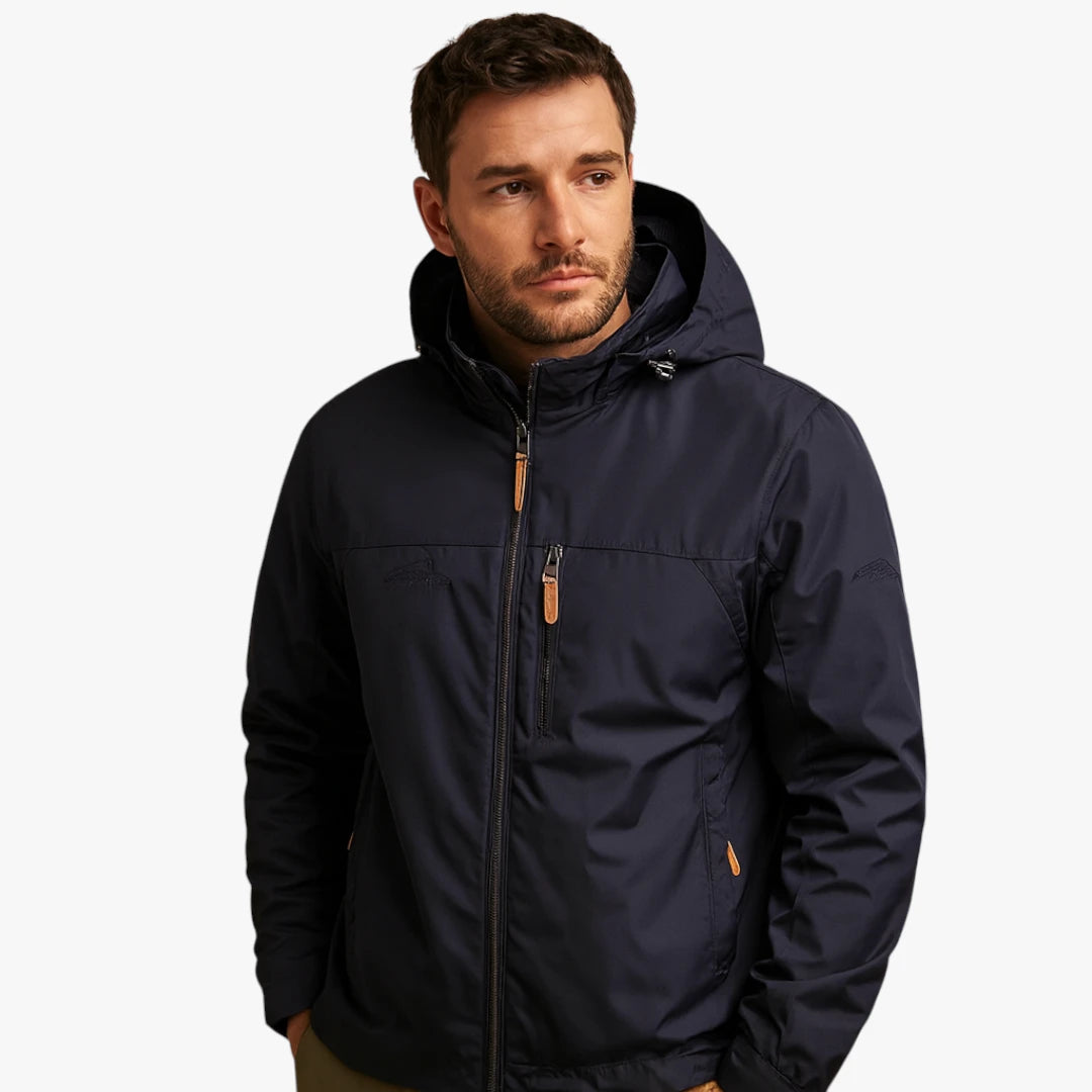 Miles & Luna Waterproof Hooded Raincoat with Breathable Fabric for Men